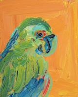 Hunt Slonem SINGLE AMAZONE Painting - Sold for $5,440 on 10-10-2026 (Lot 186).jpg